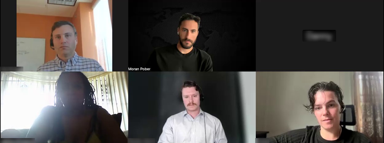 Moran Pober on a live Zoom training call with the team